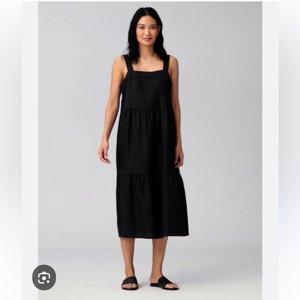 Eileen Fisher Organic Linen Tiered Dress